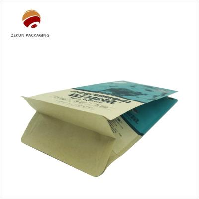 China Customized Pattern Zipper Closure Flat Bottom Bag For Food Packaging Solution for sale