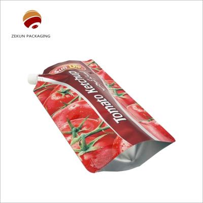 China Customized Clear And Frosted Rectangle Stand Up Liquid Packaging Pouch With Spoutes for sale