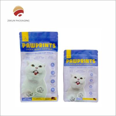 China Colorful PET / AL / PE Gravure Printing 3 Side Seal Pet Food Pouch For Clients Printing Request for sale