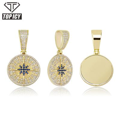 China Hiphop Vintage Mens 925 Silver Custom Compass Necklace Jewelry Compass Pendant for sale