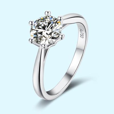 China CLASSIC Handmade Wedding Band Design Jewelry 1.0ct VVS Moissanite White Gold 1.0ct White Stone Ring for sale