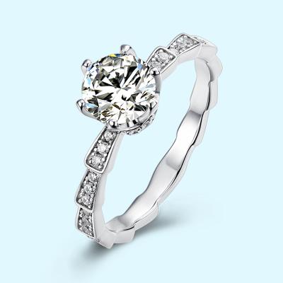 China 2021 New Arrival Fashion CLASSIC Jewelry 925 Sterling Silver Wedding Mossianite Rings for sale