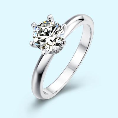 China CLASSIC Engagement Ring 14K White Gold Wedding Band Moisssanite Jewelry Diamond Ring For Women for sale