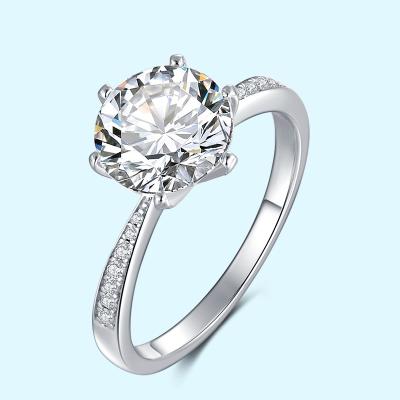 China CLASSIC 1.5ct Moissanite Iced Out Jewelry Round Cut Moissanite Engagement Diamond Ring For Women for sale