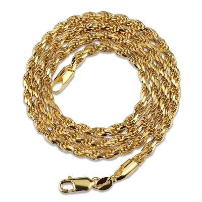 China Hiphop TOP Luxury Hip Hop Fashion 925 Sterling Silver Wholesales Women Men Rope Chain 3mm for sale