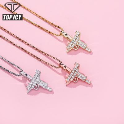 China Hotsale Design 925 Sterling Silver Hip Hop Gun Shape Pendant Necklace For Women 18k Gold Plated Gun Shape Iced Out Pendant Necklace for sale