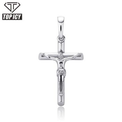 China Hiphop Hip Hop Jewelry 925 Sterling Silver Cross Chain Pendant Necklace Sets Religious Christian Tennis Chain Jewelry for sale