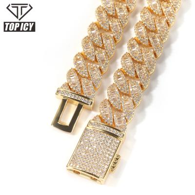 China 2021 Hot Sale Luxury Hip Hop Cuban Link Chain Necklace Fashion 13mm Hip Hop Gold Silver Chain Necklace Gold Plated for sale