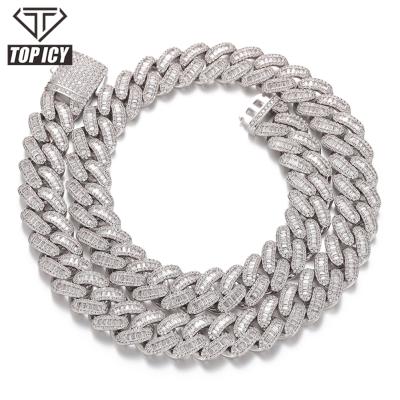 China Hiphop Iced Out Cuban Link Chain Full 16mm Cuban Link Chain Men Gold Plated Paved CZ Hip Hop Cuban Link Chain Bracelet for sale