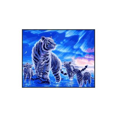 China Modern Home Decor Tiger Lion Oil Painting Kit Paint by Numbers Kits for Adults for sale