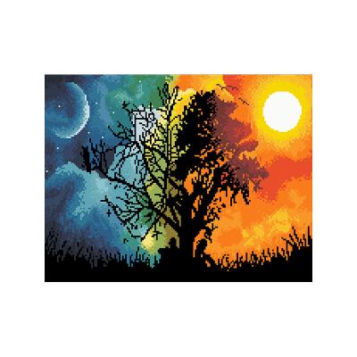 China Modern Wholesale Full Drill Wall Art DIYdiy 5d Diamond Painting Kit Moon Painting Tree Home for sale