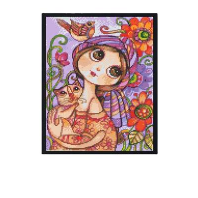 China Wholesale 5D Full Drill Modern Diamond Painting Cartoon Girl Wall Art DIY Diamond Painting For Children for sale