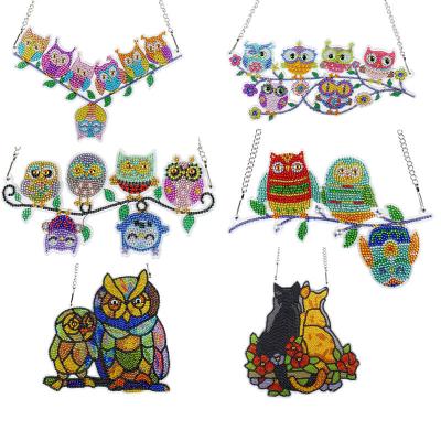 China DIY CREATIVE Owl Diamond Painting Pendant, Special Shaped Crystal Rhinestone Cartoon Diamond Art kits for Adults for sale