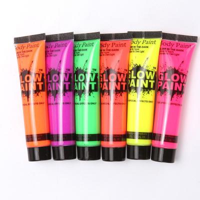 China Peel Off Body Paint Tubes Brightest Fluorescent Harmless UV Glow Neon Face Under 25ml UV for sale