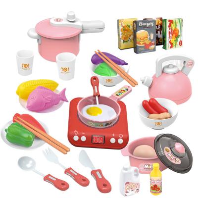 China Plastic Induction Cooker Baby Play Kitchen Set For Kids Children Mini Kitchen Toys Cooking Set For Girls Pretend Play for sale