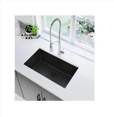 China Factory Direct Sale Black Granite Compound Kitchen Sink Faucet Factory Direct With High Quality Single Bowl Undermount Free for sale