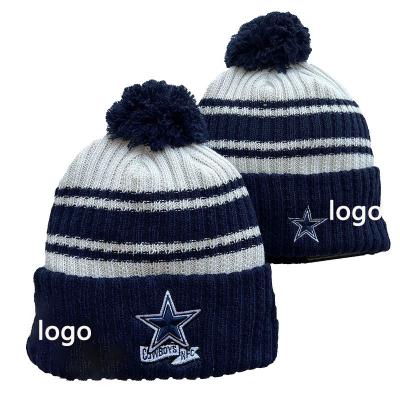 China Striped 2022 new style football teams Hats Keep Warm Hip Hop Knit Winter Hats for sale