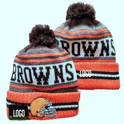 China COMMON 2023 Fashion Designs Hot Sales American Football Teams Winter Knitted Winter Warming Sports Beanies Hats for sale