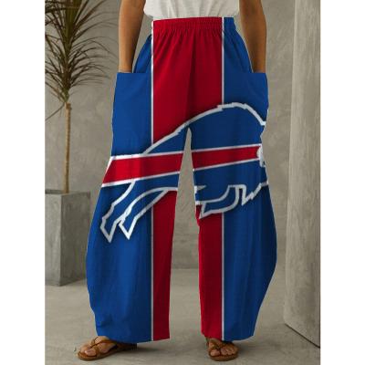 China Sustainable 2023 Summer New Style American Football team Print 3D Football Sports Wide Leg Pants Wide Leg Pocket Pants for sale