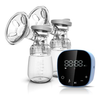 China BPA Free Silicone BPA Free Breast Milk Pump With PP Bottles Dual Battery Breast Pump for sale