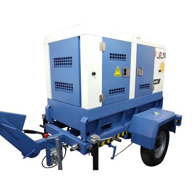 Κίνα 88kw Water Cooled Diesel Generator With Trailer 1500/1800rpm Plastic Film Packing προς πώληση