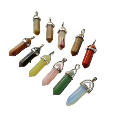 China China Wholesale Natural Healing Crystals Column Gemstone Double Points Hexagonal Crystal Pendant for sale