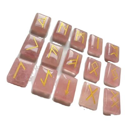 China China wholesale hot sale natural healing crystals reiki carved rune stone set for sale