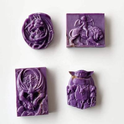 China China Natural Gemstone Hand Carved Crystal Crafts Purple Mica Carving For Decorative Gifts for sale