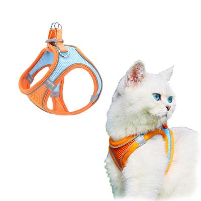 China Colorful Reflective Custom Logo Polyester Metal Buckle Step In Reflective Leash And Air Mesh Strap Dog Vest Pet Harness for sale