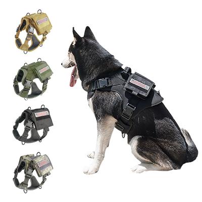 China Factory Custom Nylon Soft Breathable Adjustable Pet Chest Backpack Dog Harness Tactical Sets for sale