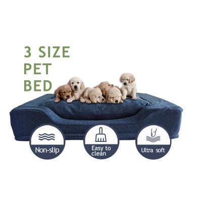 China Removable Blue Memory Foam Removable Cover XL Non-slip Comfortable Ultra Large Soft Indoor Pet Sofa Bed for sale