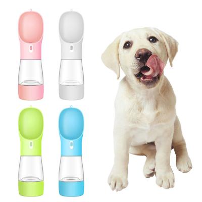 China Sustainable Manufacturer Custom Different Colors Travel Plastic Portable 550ml Dog Pet Water Bottle for sale