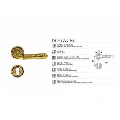 China EUROPEAN design modern security mortise door lock lever door handle new industrial brass premium quality of china door and window handles for sale