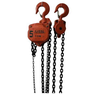 China Construction site pusher 1 ton 100kg 125kg 3ton manual crane block and tackle hand pulling crane red for sale