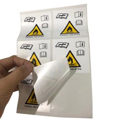 China Fire Alarm Waterproof Custom Vinyl Supplier Cheap Waterproof Factory Labels Logo Packaging Stickers for sale