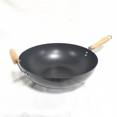 China Sustainable 36 cm Frying Wok Brenne Non-stick Pan Chinese Commercial Wok for sale