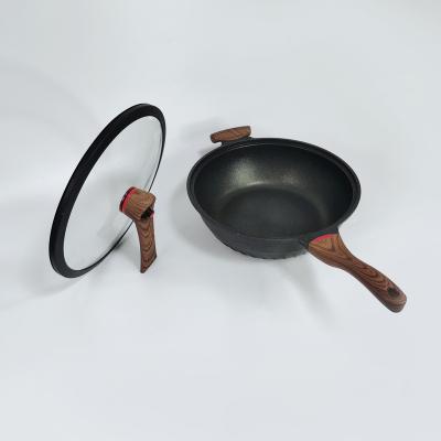 China Die Casting Traditional All-Season High Quality Aluminum With Glass Cover Wok for sale