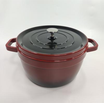 China 24cm Non Stick Cookware Carbon Steel Wok Double Stocked Ears Forged Enamel Pot for sale