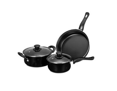 China Viable With Frying Pan Cooking Pot Kitchen Ware Non-Stick Cookware Sets Kitchenware Stainless Steel Metal Polish Coat Outer Aluminum for sale