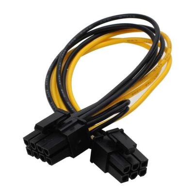 China Cooperate with 6P server adapter panel graphics card 6PIN to 8PIN power conversion board server power supply line 6P to 6+2P 18AWG graphics card cable extension cable for sale