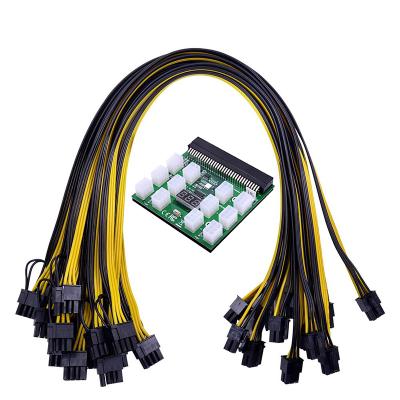 China Electronic Equipment Power Supply Module Breakout Board Kits with 12PCS 6Pin to 6+2P 8 Pin Power Cable for PSU. 1200W 750W GPU for sale