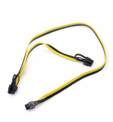 China Plastic & Metal Cable PCI-E PCIE PCI Express 6P Male To Dual Male 8Pin (6+2P) Graphics Video Card Power Cable Extension for sale