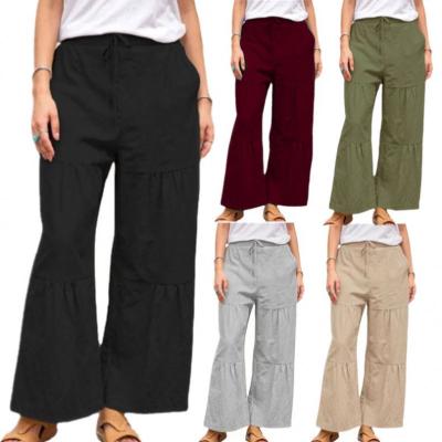 China 2021 s~5xl summer QUICK DRY fall plus size ladies cotton casual women's track jogger wide leg pants and pant trousers for women for sale