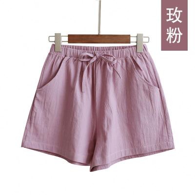 China 2021 Breathable Plus Size Casual Loose Drawstring High Waist Casual Women's Solid Color One Leg Sports Shorts Wide Leg Sportswear Line for sale