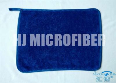 China Blue 30 * 40  microfiber dish towels , weft twist Ultra Thick Plush Fleece cleaning microfiber cloth for sale