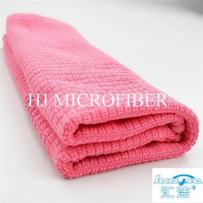 China Microfiber-Putztuch-Tuch-Einschlagfaden gestrickter Stoff für Küchen-rote Farbe 16