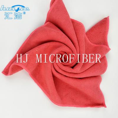 China Pano de limpeza de Microfiber da cor vermelha de toalha de mão de MIcrofiber do fornecedor de HUIJIE PARA o uso home à venda