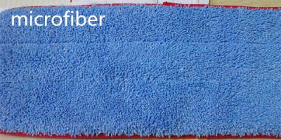 China 13 * 47 Microfiber Dust Mop Blue Twisting Fabric Red Stitched Floor Cleaning for sale