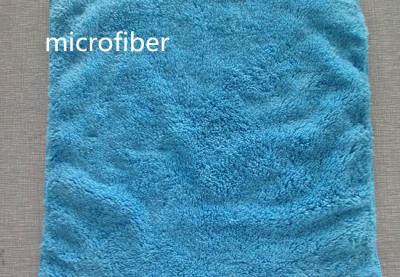 China Microfiber 30 * 30cm 300gsm Blue Coral Fleece Super Soft Car Hand Kitchen Cleaning Cloth for sale