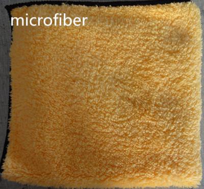 China Coral Fleece Stitching Hand Cleaning Microfiber Sports Towel 40*40cm Yellow 300gsm for sale